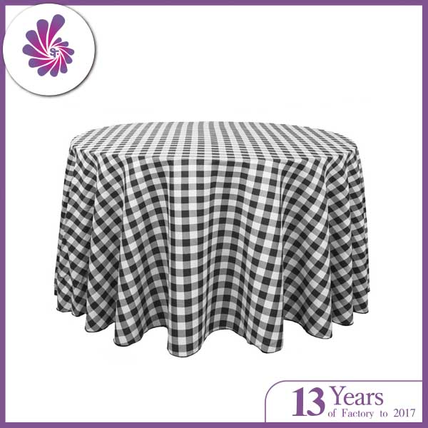 Round Polyester Tablecloth Checkered
