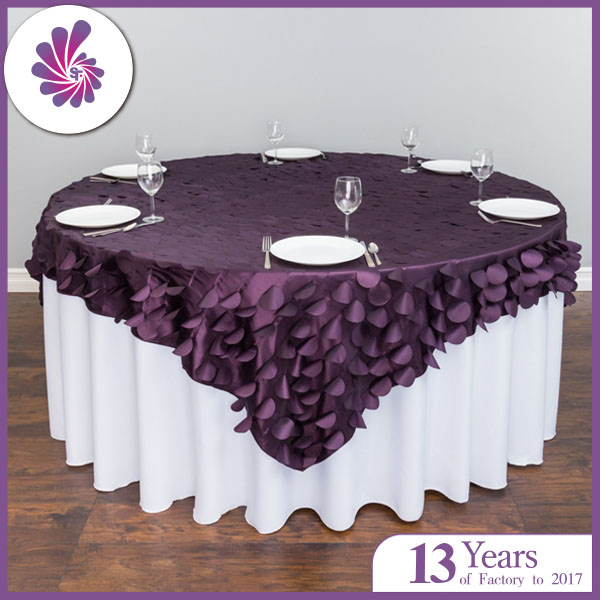 Round Taffeta Leaf Petal Table Overlay