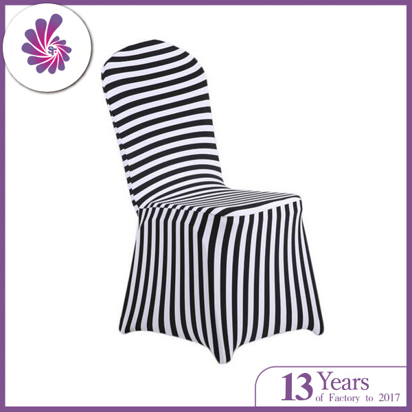 Black White Stripe Spandex Chair Covers