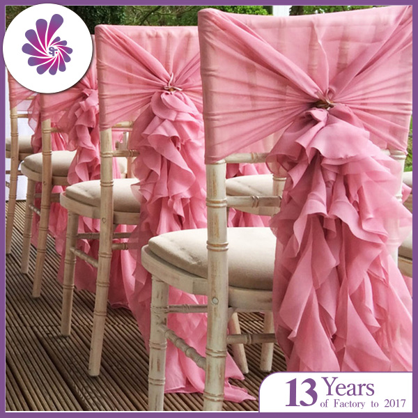 Chiffon Chiavari Chair Cover With Curly Willow Sash