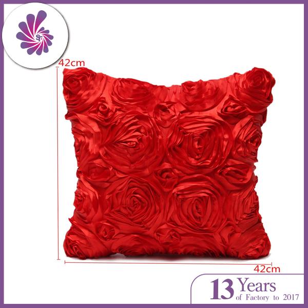 Rosette Satin Decoration Pillow Covers