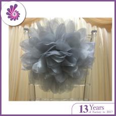 Organza Satin Rose Chair Sash for Decoration