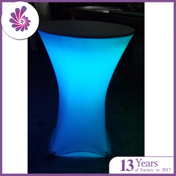 Spandex Cocktail Table Cover with Led Light Decorative