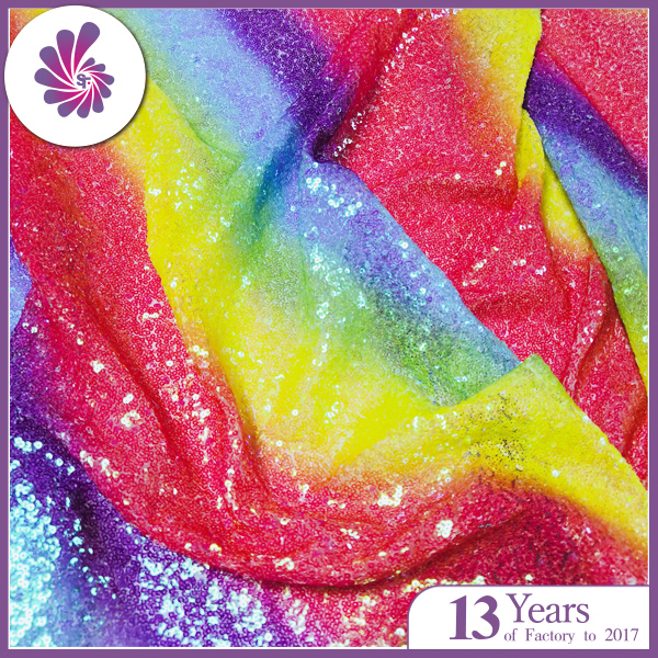 Rainbow Sparkly Glilz Sequin Fabric