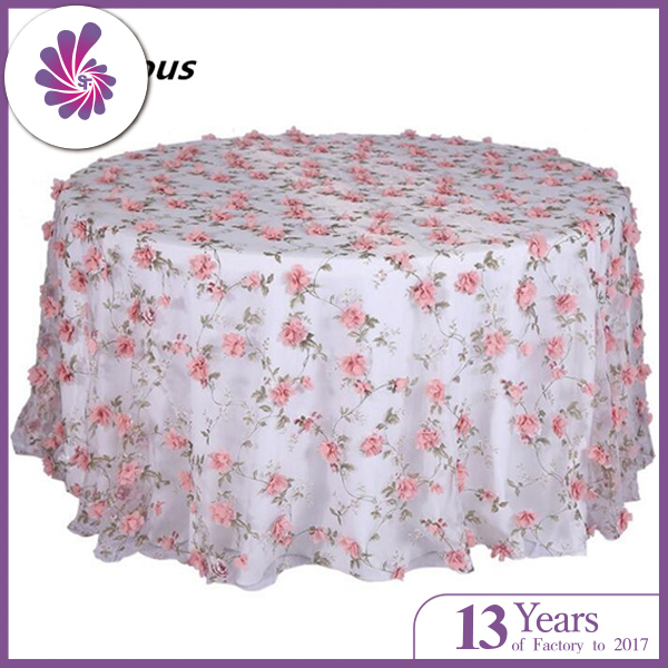 Embroidery Organza Floral Printing Table Cloth
