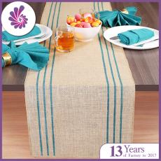 Rustic Farmhouse Stripe Burlap Jute Table Runners